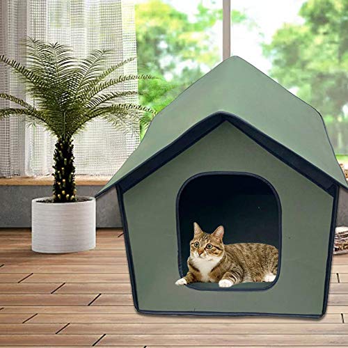 Chalkalon Caseta para Perros Caseta para Gatos Interior Al Aire Libre Resistente A La Intemperie Refugio Plegable para Mascotas para Mascotas