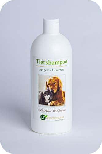 Champú para animales | Orgánico | Libre de químicos y jabones | Hipoalergénico | Contra el picor | Con tierra de lava marroquí original | 500 ml | Para pelos cortos y largos