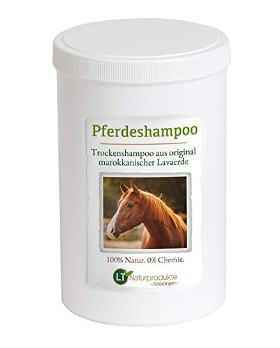 Champú seco para caballos | con arcilla de lava marroquí original | vegano y orgánico para el cuidado del pelaje sin químicos | tierra de lava | arcilla en polvo | champú para caballos