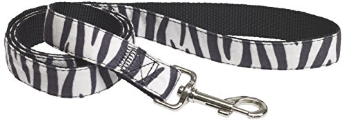 CHAPUIS SELLERIE SLA386 Correa de perro - Arnés aterciopelado con estampado de cebra - Ancho 25 mm - Largo 1,20 m - Talla L