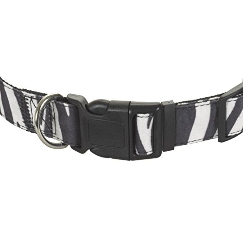 CHAPUIS SELLERIE SLA388 Collar de Perro - Arnés Aterciopelado con Estampado de Cebra - Ancho 20 mm - Largo 45 cm - Talla M