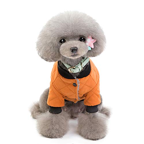 Chaqueta para Perros,Ropa para Mascotas,Chaqueta con Forro Polar Perrito,Abrigo Acolchado de Invierno Cálido Traje de Nieve a Prueba de Viento para Pequeños,Medianos,Grandes Gatos Perros Naranja XXL
