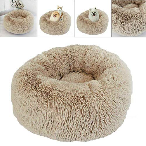 Chengstore , Una Cama Redonda para Perros O Una Cama para Mascotas con Cama De Felpa Y Una Almohadilla Suave Redonda U Ovalada. Calm Shag Vegan For: Adecuado para Gatos Y Perros Pequeños Y Medianos