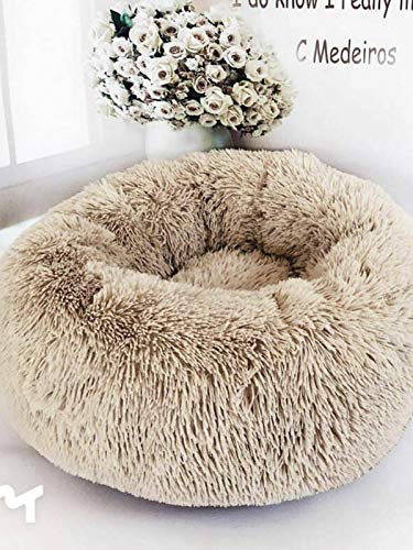 Chengstore , Una Cama Redonda para Perros O Una Cama para Mascotas con Cama De Felpa Y Una Almohadilla Suave Redonda U Ovalada. Calm Shag Vegan For: Adecuado para Gatos Y Perros Pequeños Y Medianos