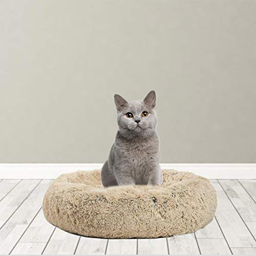 Chengstore , Una Cama Redonda para Perros O Una Cama para Mascotas con Cama De Felpa Y Una Almohadilla Suave Redonda U Ovalada. Calm Shag Vegan For: Adecuado para Gatos Y Perros Pequeños Y Medianos