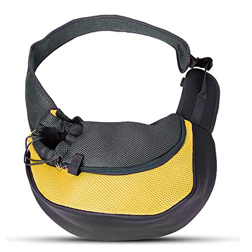 CHEPL Portador De Mascotas Sling Hand Bandoleras Portaperros Puppy Bag Carrier con Bolsa De Malla Transpirable para Viajes Al Aire Libre Caminar Metro Everyday
