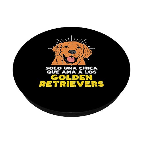 Chica Amor Perro Golden Retriever Lindo Pet Mujer Regalo PopSockets PopGrip: Agarre intercambiable para Teléfonos y Tabletas