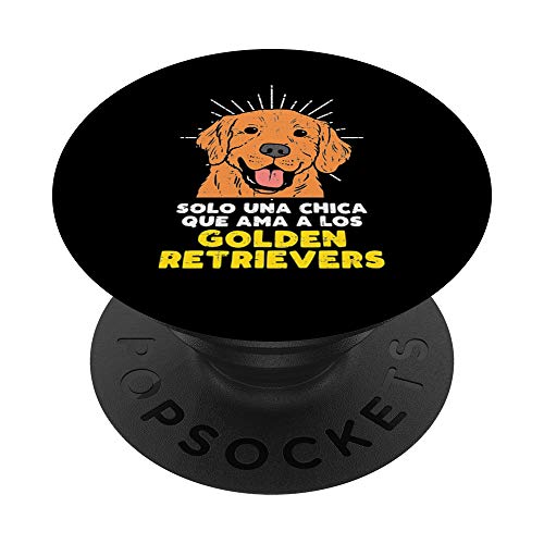 Chica Amor Perro Golden Retriever Lindo Pet Mujer Regalo PopSockets PopGrip: Agarre intercambiable para Teléfonos y Tabletas