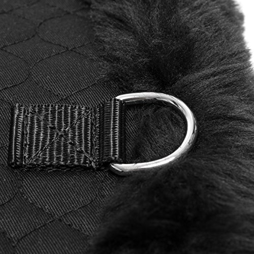 CHRIST Cincha para Caballo (en Forma de Luna) de Piel de Cordero Corta, de Doma, anatómica para Silla de Montar, Color Natural, marrón & Antracita – 45, 50, 55, 60, 65, 70, 75, 80, 85, 90 cm