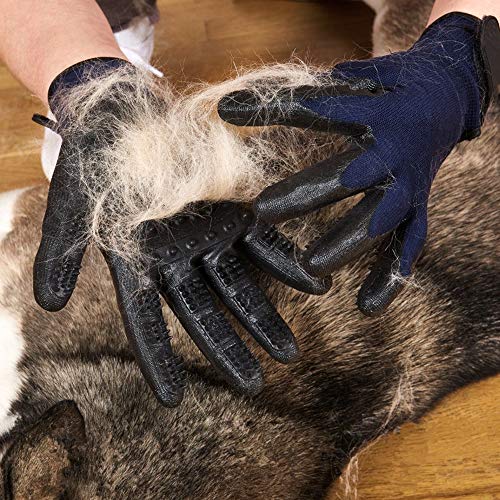 CHUER Guantes para Cepillar Mascotas y Quitar Pelos TPR Manopla Masaje Perros y Gatos Tamaño Ajustable