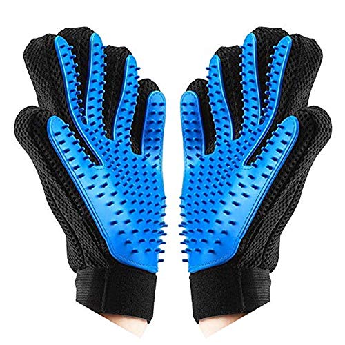 CHUER Guantes para Cepillar Mascotas y Quitar Pelos TPR Manopla Masaje Perros y Gatos Tamaño Ajustable
