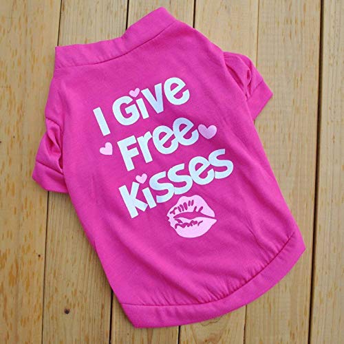 CIDCIJN Ropa para Mascotas,Gato Mascota Traje Fucsia Ropa Pequeño Perro Cachorro Lindo Gatito Camiseta Camisa Chaleco Verano Vestidos para La Primavera Y El Verano,L