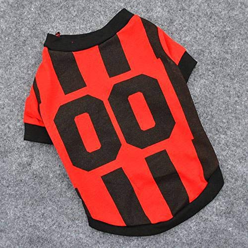 CIDCIJN Ropa para Mascotas,Gato Mascota Traje Rojo Y Negro Pequeño Perro Lindo Cachorros Gatitos Vestidos Primavera Verano Vest Camiseta Ropa para Primavera Y Verano,L