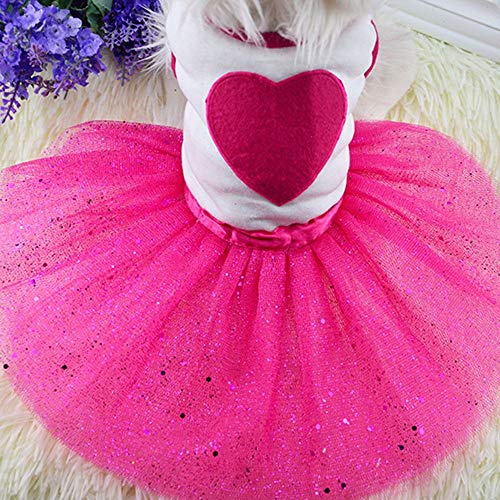 CIDCIJN Ropa para Mascotas,Perro Rojo Tutu Vestido Falda Encaje Lindo Gato Mascota Princesa Vestido De Fiesta Ropa Mascotas Ropa Ropa para Gatos Cachorros Gatitos,XS