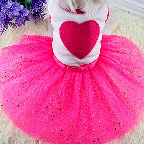 CIDCIJN Ropa para Mascotas,Perro Rojo Tutu Vestido Falda Encaje Lindo Gato Mascota Princesa Vestido De Fiesta Ropa Mascotas Ropa Ropa para Gatos Cachorros Gatitos,XS
