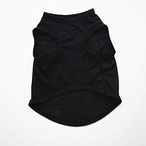 CIDCIJN Ropa para Mascotas,Verano Negro Cachorro Mascota Perro Pequeño Chaleco Ropa Casual Camiseta De Color Puro para Gatos Perros Mascotas Tshirt Suave Ropa,L