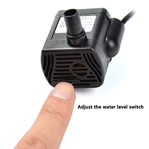 CJMM Bomba de Agua Sumergible, Mini Bomba de Agua Sumergible Ultra Silenciosa, Bombas de Agua para Piscina Estanques y Acuarios, Acuario Fuentes Estanque Sistemas Hidropónicos, 3 W 200 L / H