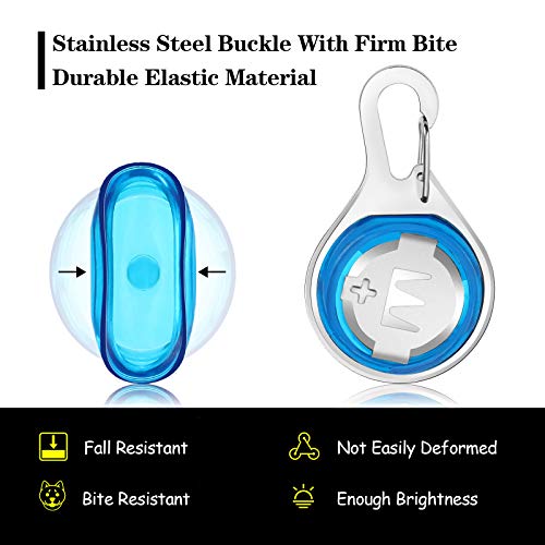 Clip de Luz LED de Collar de Mascotas Luz LED de Seguridad de Perros y Gatos Colgante de Collar Impermeable para Caminar Correr Montar Nocturno (Azul)
