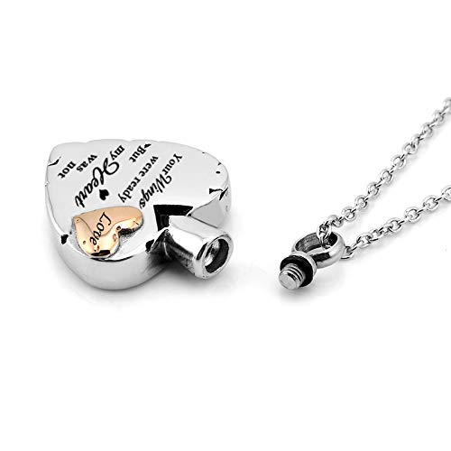Collar Conmemorativo De Cenizas,Collar De Urna De 2 Piezas En Memoria De La Amada Hija, Tus Alas Estaban Listas Pero Mi Corazón No, Joyería Colgante Conmemorativa De Cremación Con Kit De Relleno