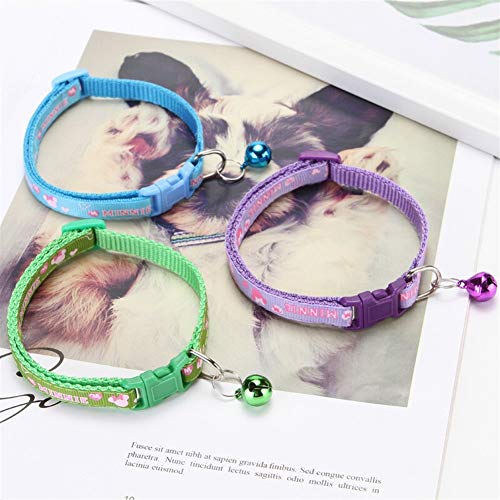 Collar de seguridad elástico ajustable con material de terciopelo suave para mascotas, collar de perro pequeño para decoración del hogar (color: verde, tamaño: S)