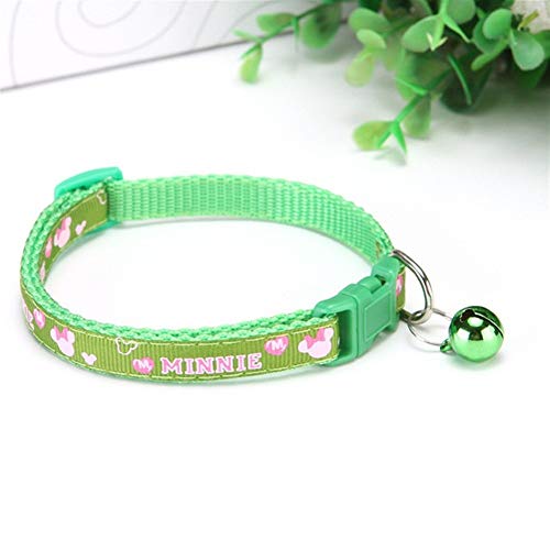 Collar de seguridad elástico ajustable con material de terciopelo suave para mascotas, collar de perro pequeño para decoración del hogar (color: verde, tamaño: S)