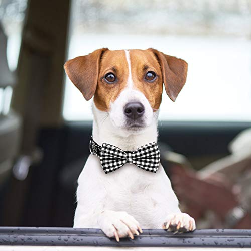 Collar para gato y perro con pajarita, collar de perro de Navidad con pajarita desmontable copo de nieve navideño, pajarita ajustable duradera para collar de perro, suave y cómodo collar
