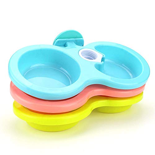 Color de Caramelo Colgando Agua del tazón para Mascotas, tazón de Comida de Doble propósito, Fuente para Beber automática del tazón para Perros y Gatos, Rosa pequeño