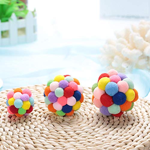 Colorido Mascota Peluche de Peluche Juguete Suave Perro Cachorro Gato Juguete Pelota Jugando Pelota Ejercicio Interactivo con Bell para Entrenar Jugando Masticar(M)