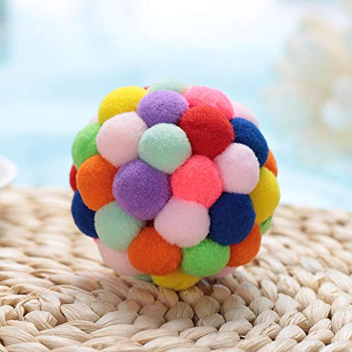 Colorido Mascota Peluche de Peluche Juguete Suave Perro Cachorro Gato Juguete Pelota Jugando Pelota Ejercicio Interactivo con Bell para Entrenar Jugando Masticar(M)