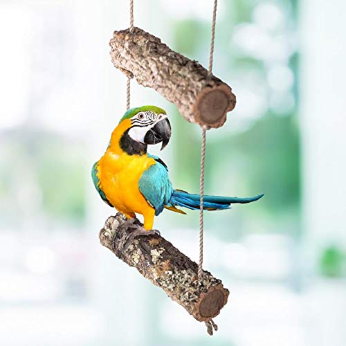 Columpio para pájaros, de corcho, de ramas de corcho natural (madera maciza con corteza de corcho), columpio de corcho para jugar, picante, limpio y desinfectado, accesorios y juguetes para pájaros