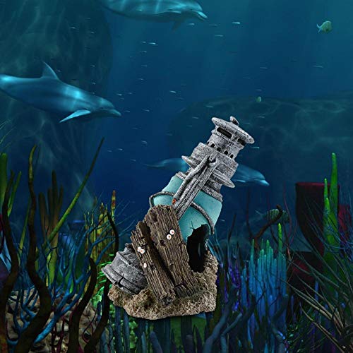Comaie casa jardín novedades Decoraciones decoración para Adornos Muebles Faro artesanías Adornos Mini Modelado Acuario y pecera paisajismo Escapar Cueva escondite Peces camarones