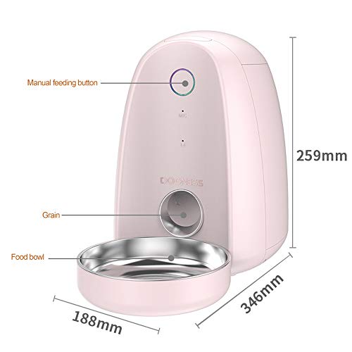 Comedero Automático para Perros y Gatos Dispensador de Comida, WiFi Inteligente Alimentador para Mascotas,App Control Remoto Temporizador Programable,para Perros (Mediano y Pequeño) y Gatos,2L,Verde
