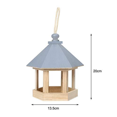 Comedero para pájaros Alimentadores de aves de madera Tipo de colgaje PET OUTTRANDET Semillas de aves Alimentador Alimentador Árbol Jardín Snacks Bucket Holder Feed Feed Station Comederos colgantes