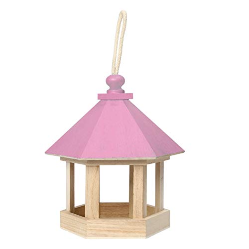 Comedero para pájaros Alimentadores de aves de madera Tipo de colgaje PET OUTTRANDET Semillas de aves Alimentador Alimentador Árbol Jardín Snacks Bucket Holder Feed Feed Station Comederos colgantes