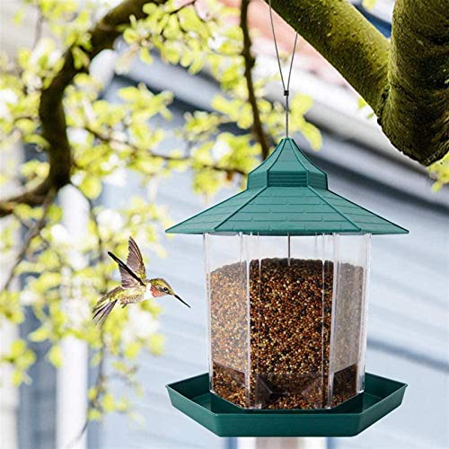 Comedero para pájaros Alimentadores de aves Pequeño impermeable Alimentador de aves salvajes Ejecución para jardín Casa de la casa de la casa Decoración de la colgante al aire libre Resistir el viento