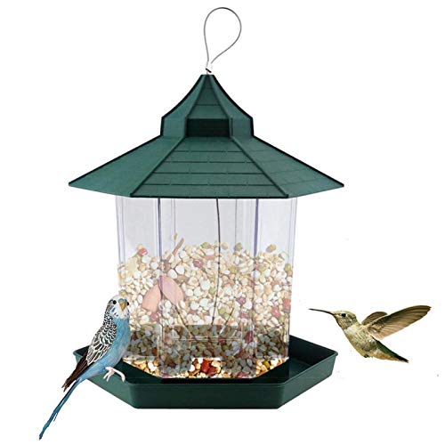 Comedero para pájaros Alimentadores de aves Pequeño impermeable Alimentador de aves salvajes Ejecución para jardín Casa de la casa de la casa Decoración de la colgante al aire libre Resistir el viento
