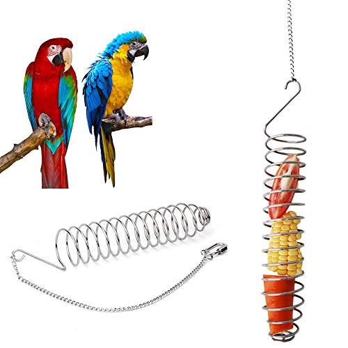 Comedero para Pájaros, Pincho para Loros, Soporte para Alimentos De Juguete para Pájaros, Soporte para Vegetales con Frutas De Pollo, Soporte De Acero Inoxidable para Gallinas, Arribos, Cacatúas