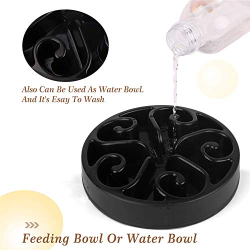 Comedero Perro Gato - Comedero de Perros para Ralentizar la Comida, Bowl Tazón de Fuente del Animal Doméstico Gato Alimentador del perro Lento Abajo Comiendo, Divertida Búsqueda de Alimento (Negro)