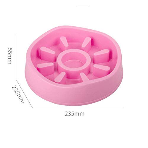 Comedero Perro Gato,Slow Food Antideslizante Bowl Resina Pet Food Bowl/Recipiente De Alimentación/ Tazón De Agua,Rosa Sun Lindo Laberinto Forma Para Les Impide Comer En Exceso, Ayudan A La Diges