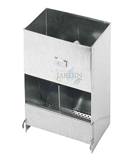 COMEDERO tolva dispensadora comida conejos 2 huecos. Medidas 20 x 14 x 32 cm.