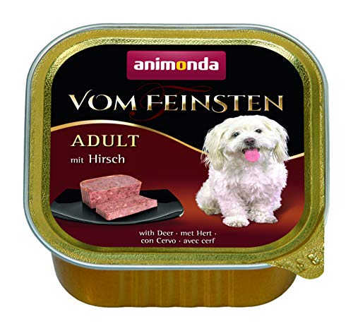 Comida para perros animonda Vom Feinsten Adult, comida húmeda para perros adultos, con ciervo, 22 x 150 g
