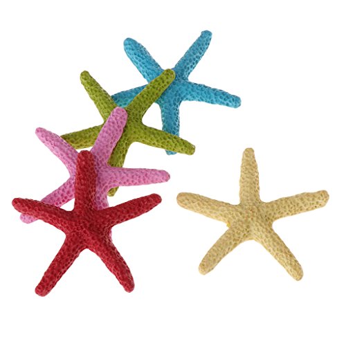 congchuaty 5 piezas de peces artificiales de estrella de mar para decoración de acuario, simulación de resina