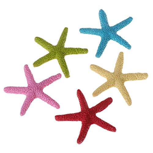 congchuaty 5 piezas de peces artificiales de estrella de mar para decoración de acuario, simulación de resina