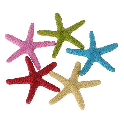 congchuaty 5 piezas de peces artificiales de estrella de mar para decoración de acuario, simulación de resina