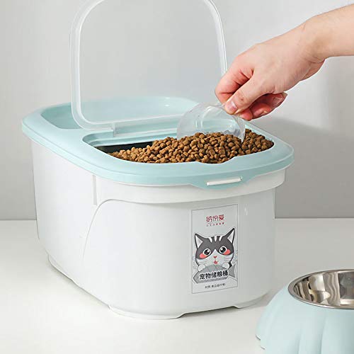 Contenedor de almacenamiento de golosinas para alimentos para mascotas, hebillas de sellado Plástico Mascota Perro Gato Animal Dispensador de comida seca Diseño de caja de secado independiente