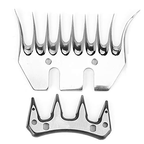 Cortadora de ovejas de acero inoxidable Walfront, cuchilla de repuesto, cortador de corte de alta dureza(9 Tooth Curved Blade (+ Swing Blade))