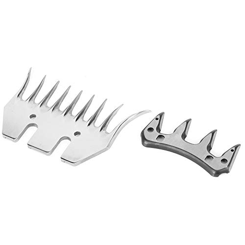 Cortadora de ovejas de acero inoxidable Walfront, cuchilla de repuesto, cortador de corte de alta dureza(9 Tooth Curved Blade (+ Swing Blade))
