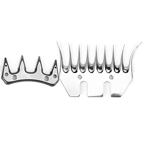 Cortadora de ovejas de acero inoxidable Walfront, cuchilla de repuesto, cortador de corte de alta dureza(9 Tooth Curved Blade (+ Swing Blade))