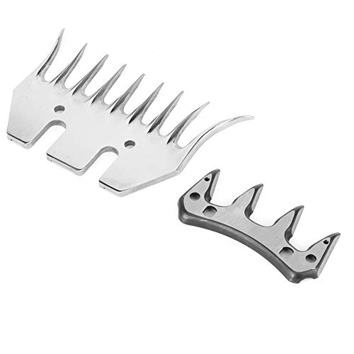 Cortadora de ovejas de acero inoxidable Walfront, cuchilla de repuesto, cortador de corte de alta dureza(9 Tooth Curved Blade (+ Swing Blade))