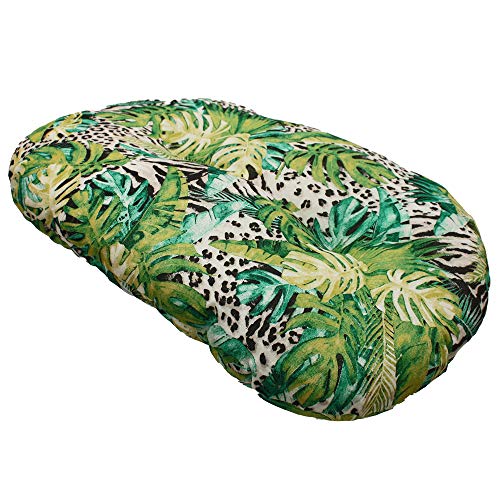 Cruz cojín Ovalado para Perros y Gatos, Amazzonia, Mobido, se Puede Utilizar en Ambos Lados, diseño de Jungle Style, 69 x 45 cm